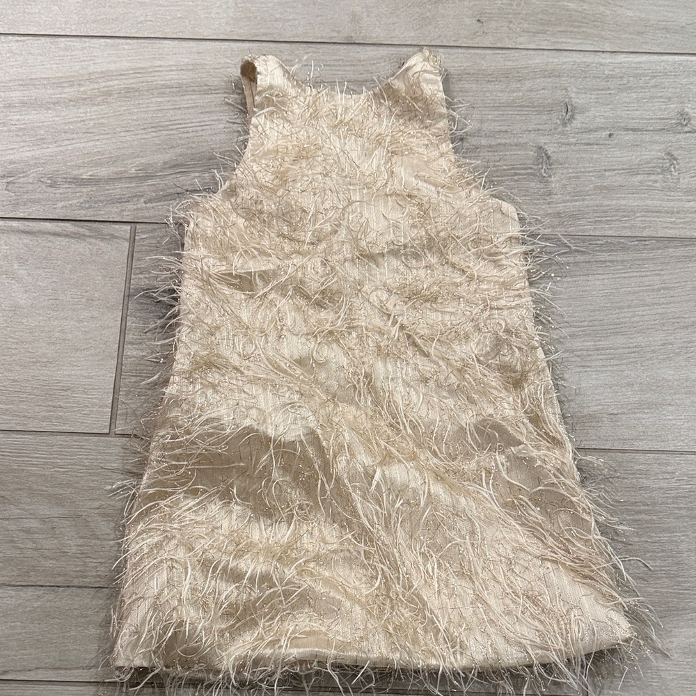 Zara Cream Textured Kids Dress